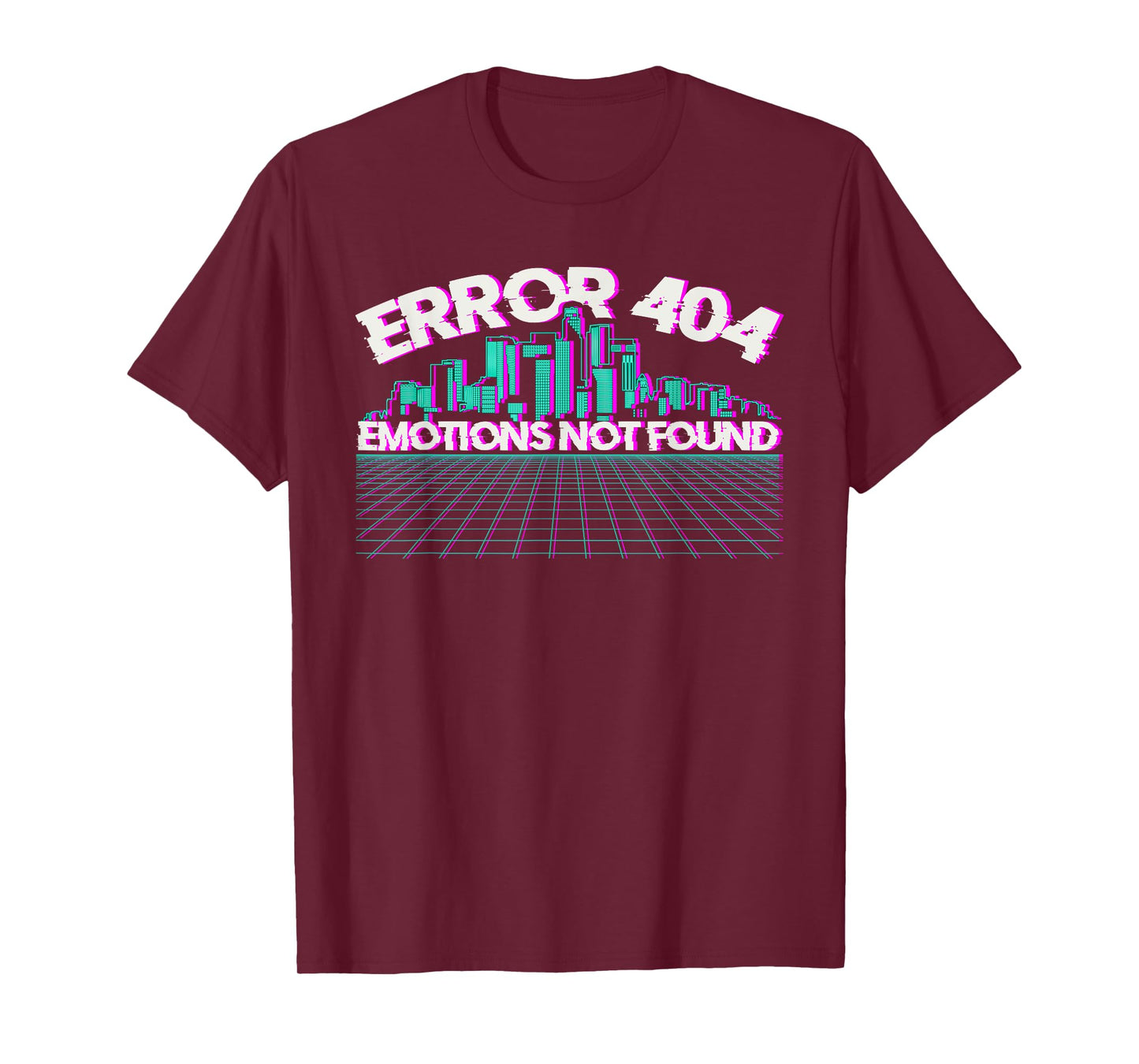 Error 404 Emotions Not Found Skyline Vaporwave T-Shirt