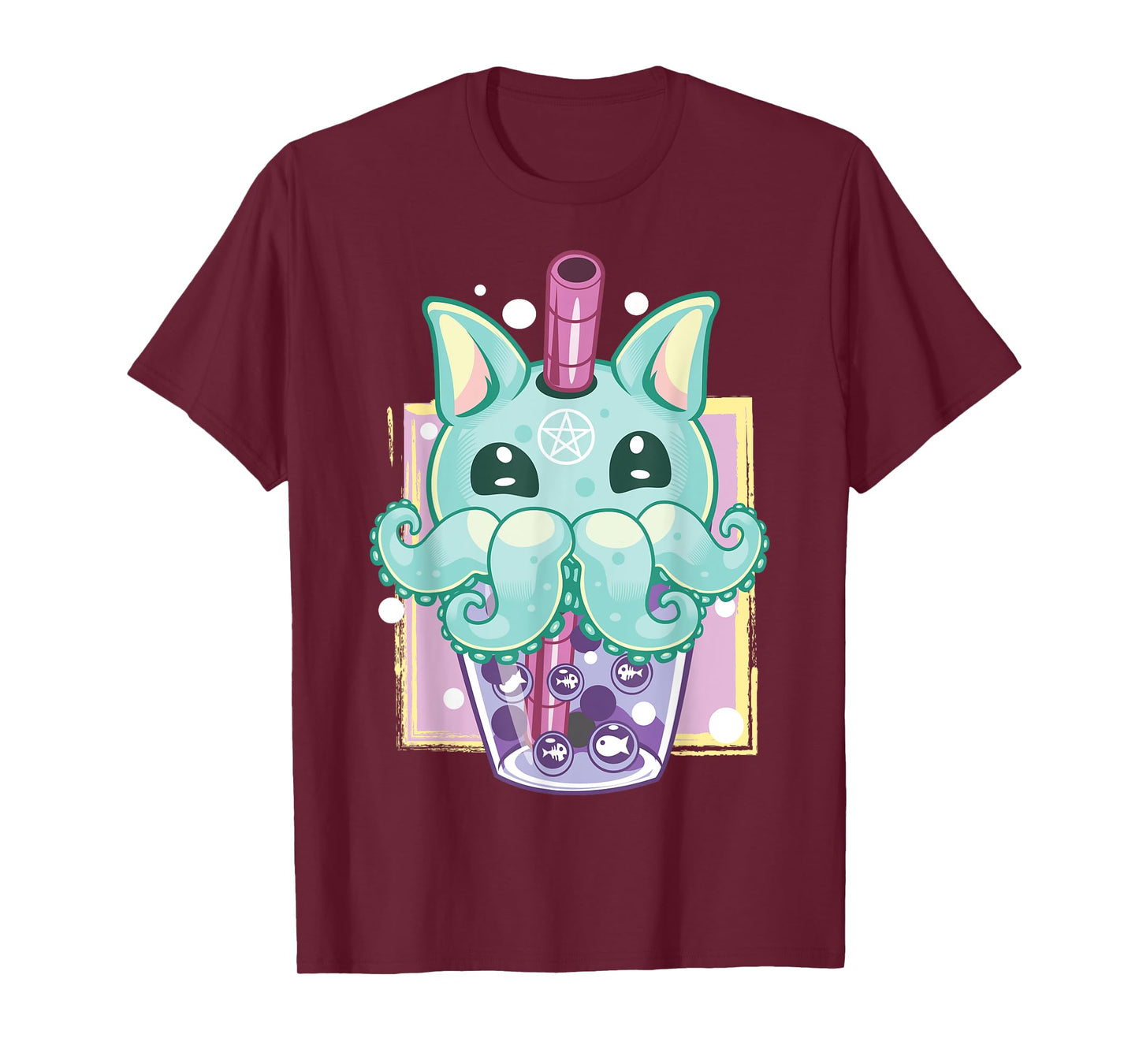 Kawaii Pastel Goth Creepy Creature Boba Bubble Tea Vaporwave T-Shirt