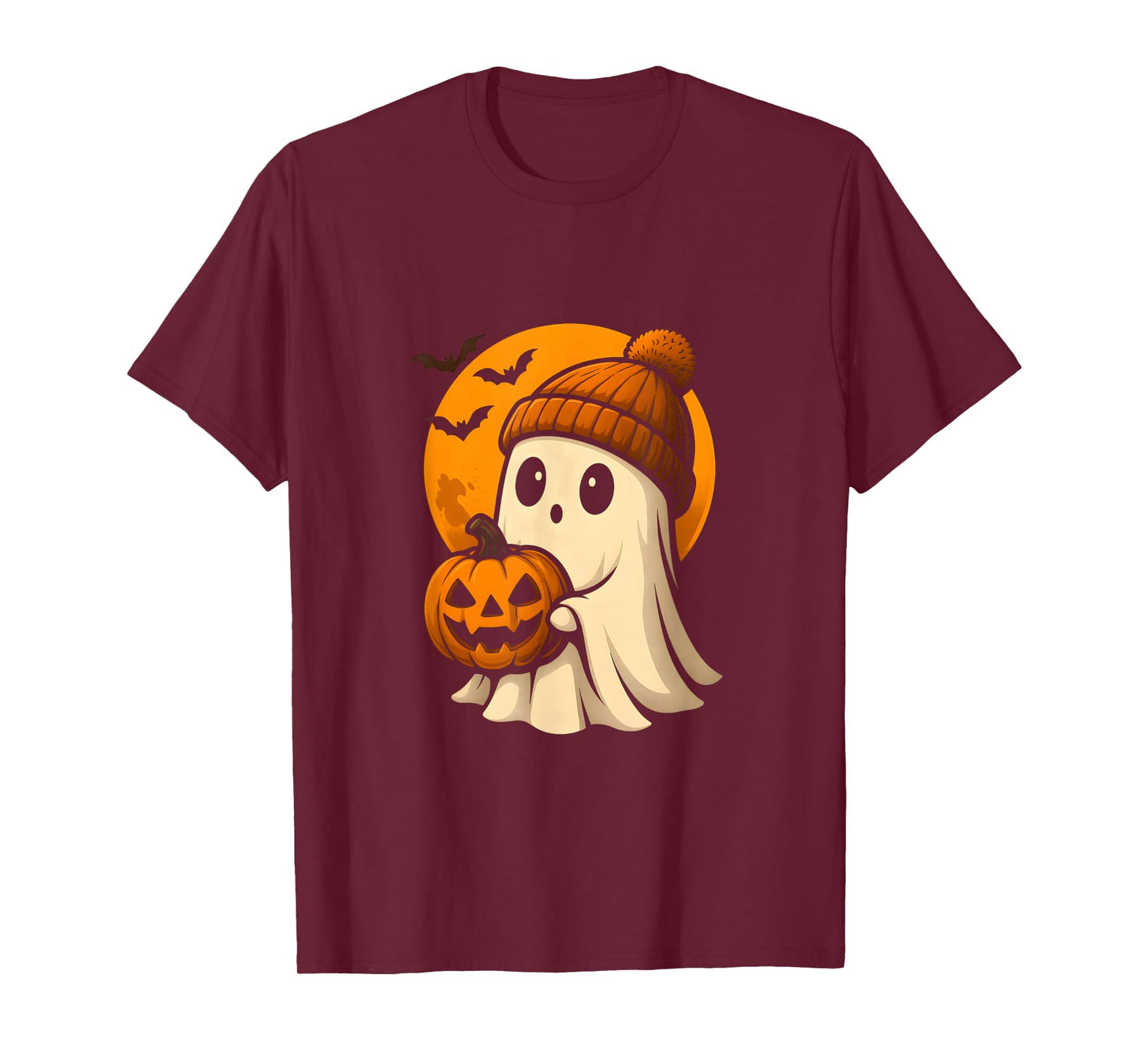 Cute Ghost with Pumpkin for Halloween Costume Party Spooky T-Shirt
