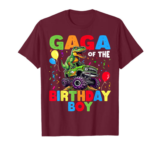 Gaga Of The Birthday Boy Dinosaur T-Rex Monster Truck T-Shirt
