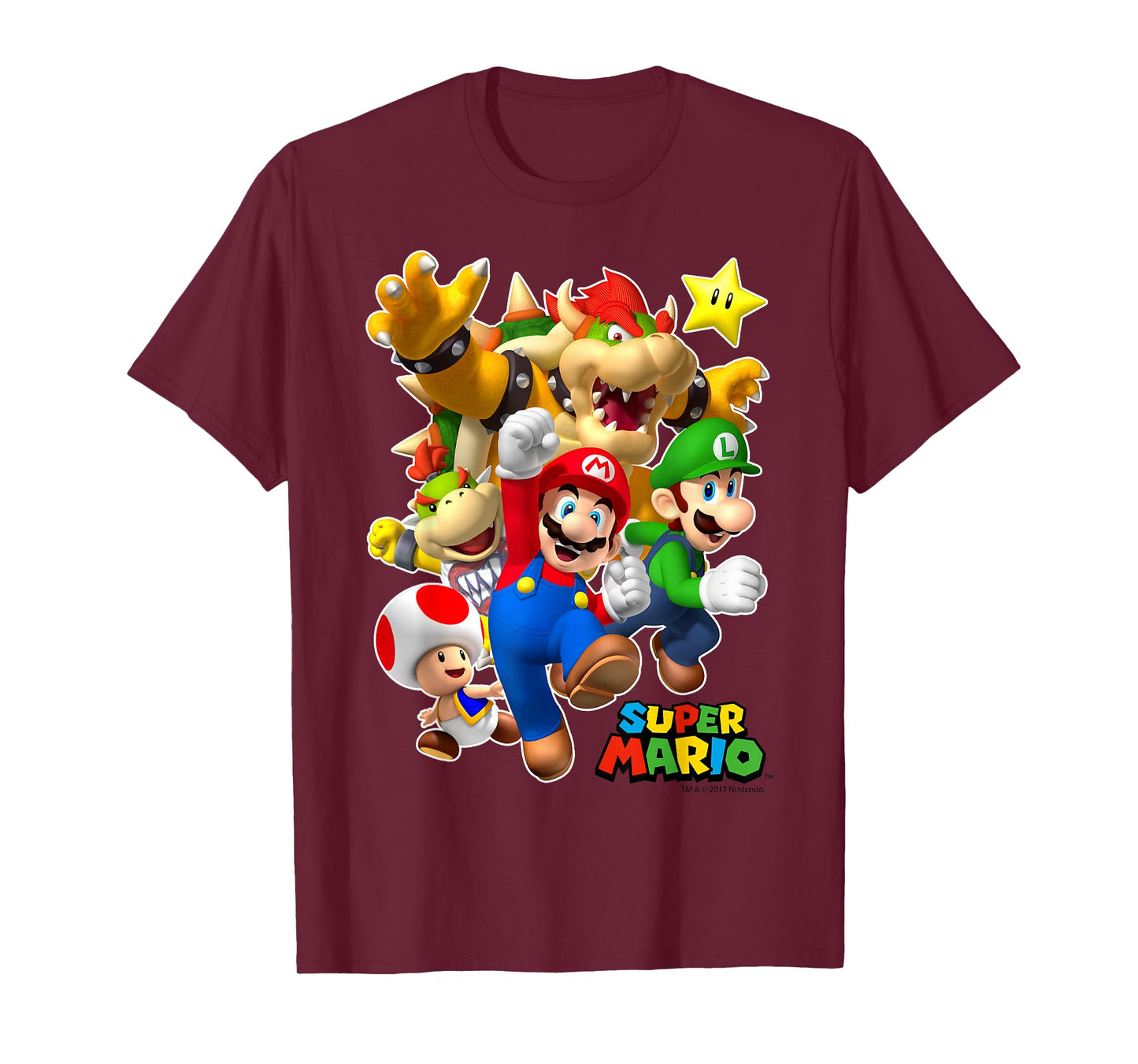 Super Mario Group Shot With Bowser 3D Poster T-Shirt
