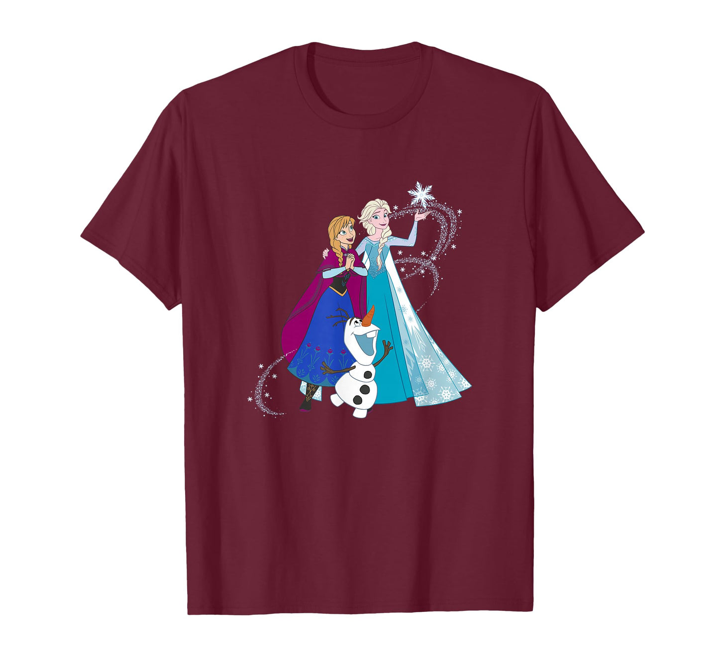 Disney Frozen Olaf Anna & Elsa Sisters Snowflake Portrait T-Shirt
