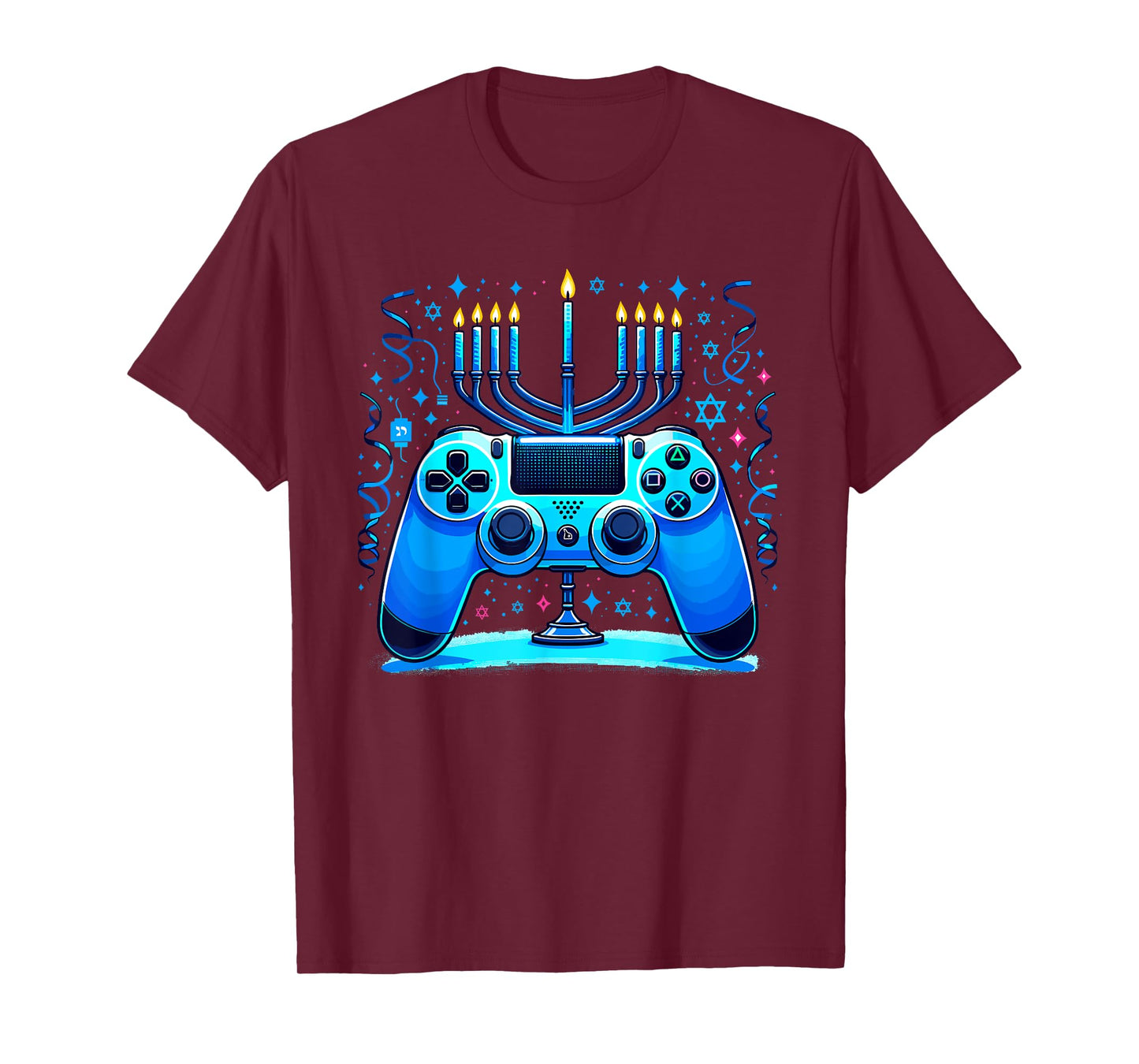Jewish Video Game Console Gamer Hanukkah Chanukah Menorah T-Shirt