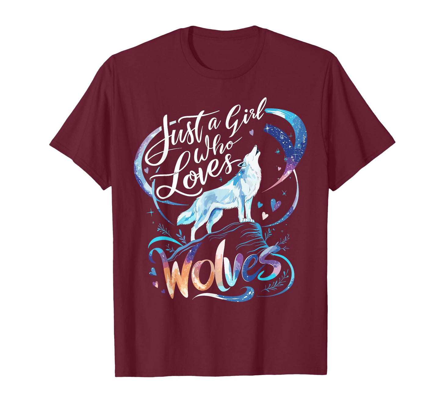 Cute Wolf Just a Girl Who Loves Wolves T-Shirt