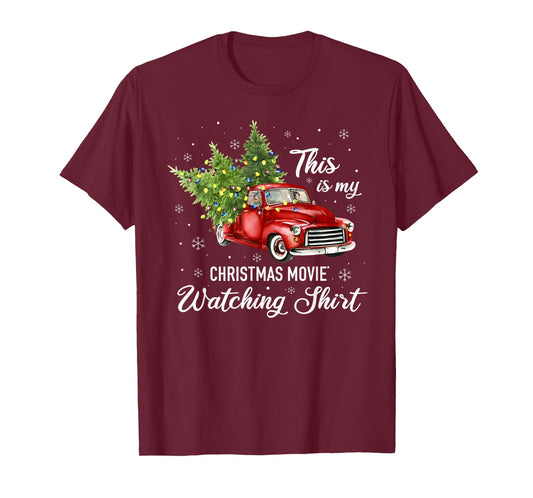 This is My Christmas Movie Watching Shirt Vintage Red Truck T-Shirt
