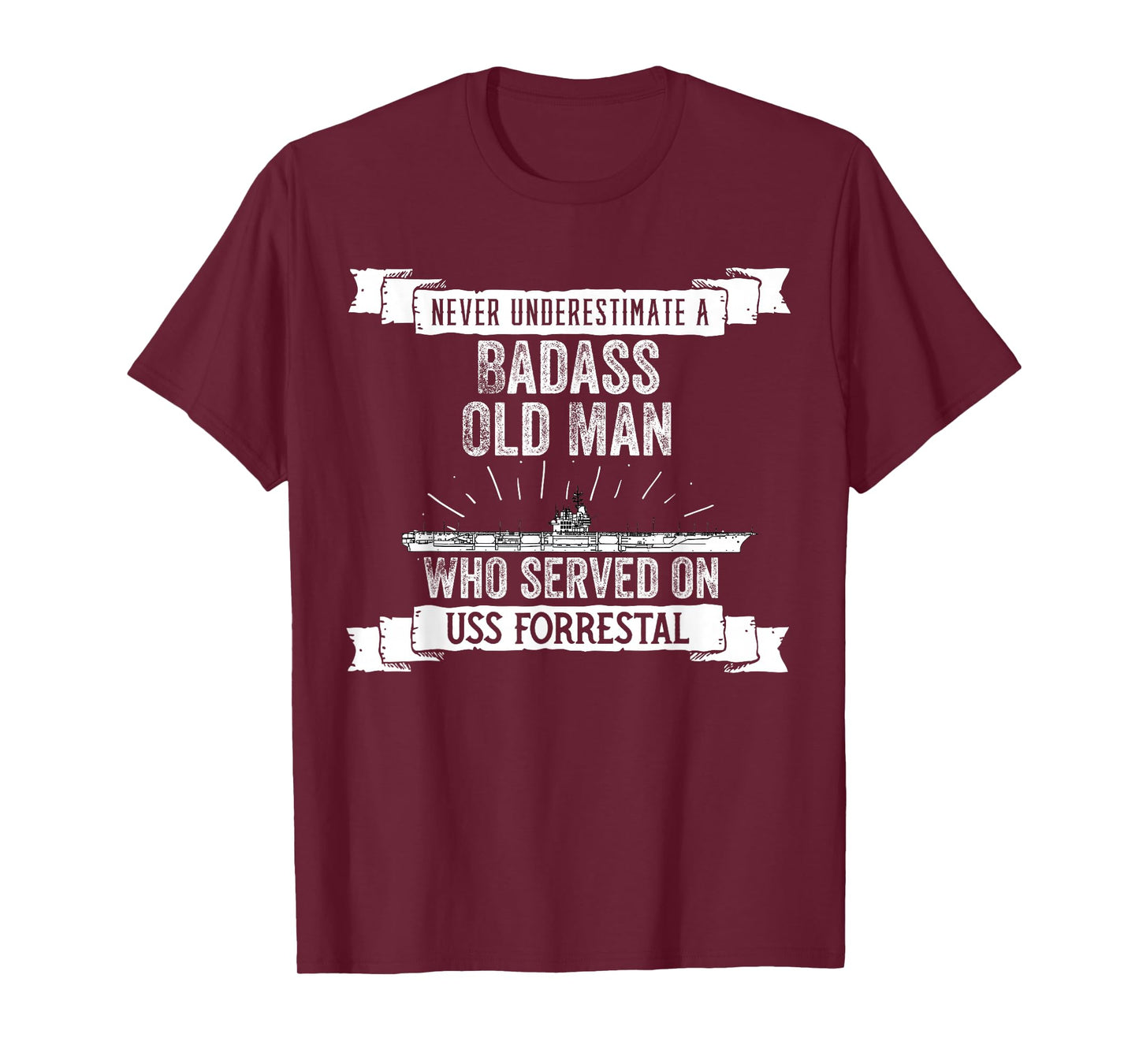 United States Military Aircraft Carrier Designs Never Underestimate USS Forrestal CV-59 Aircraft Carrier T-Shirt