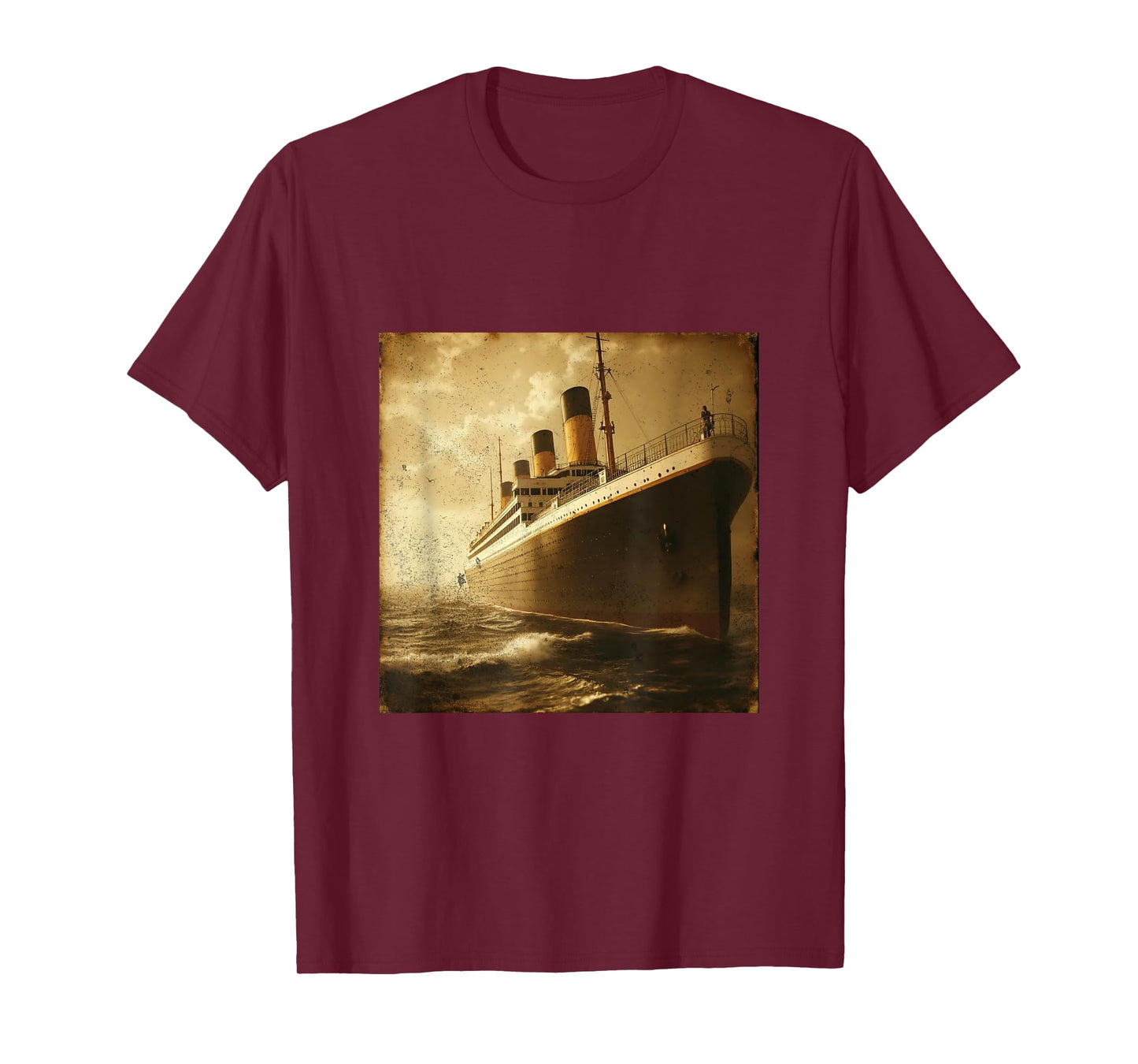 Vintage RMS Titanic Cruise Ship Setting Sail Men Women Kids T-Shirt