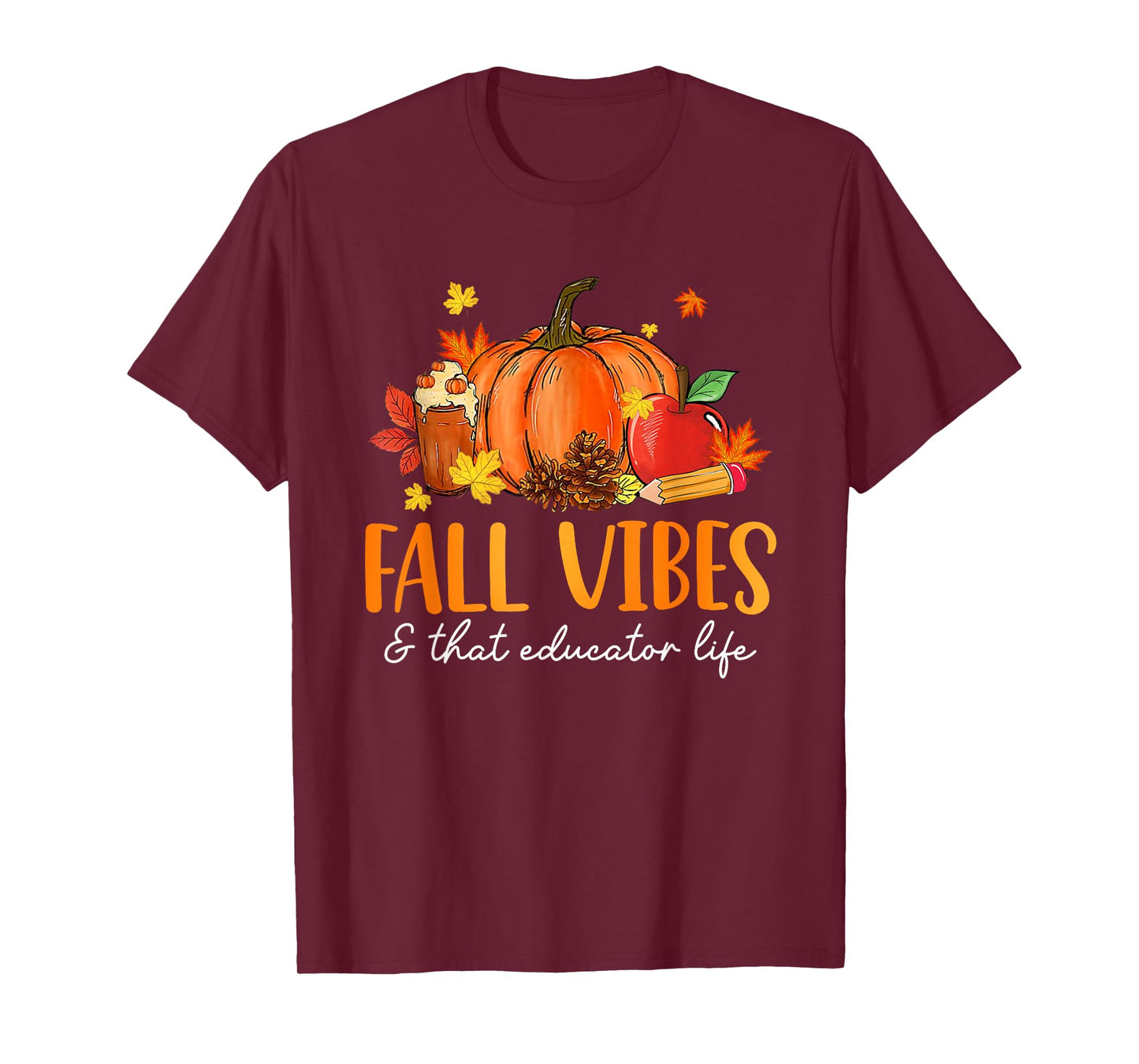 Fall Vibes & That Educator Life Leopard Pumpkin Season T-Shirt