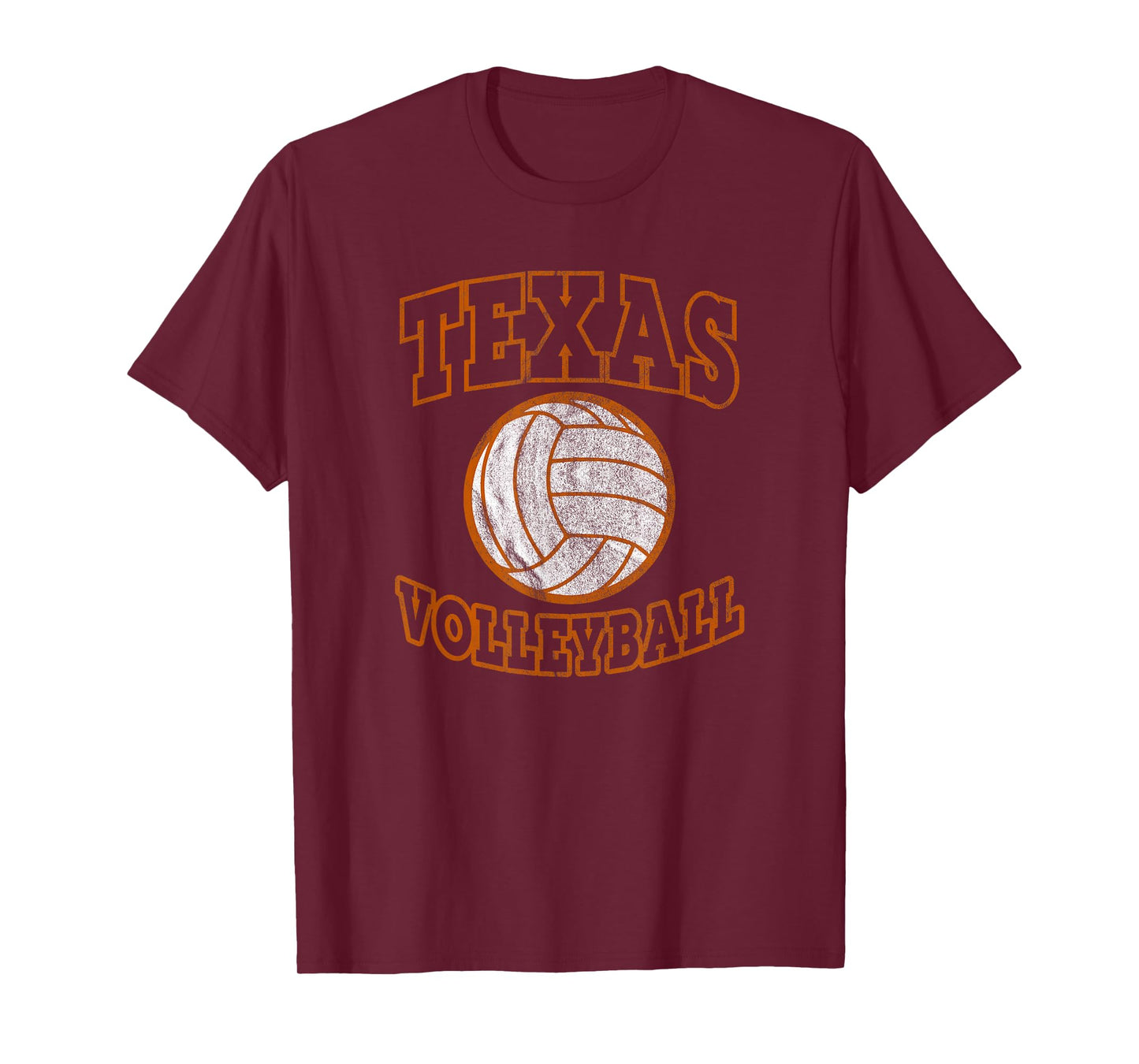 The Lone Star State Texas Volleyball Deez Tees Texas Volleyball Vintage Distressed Black T-Shirt