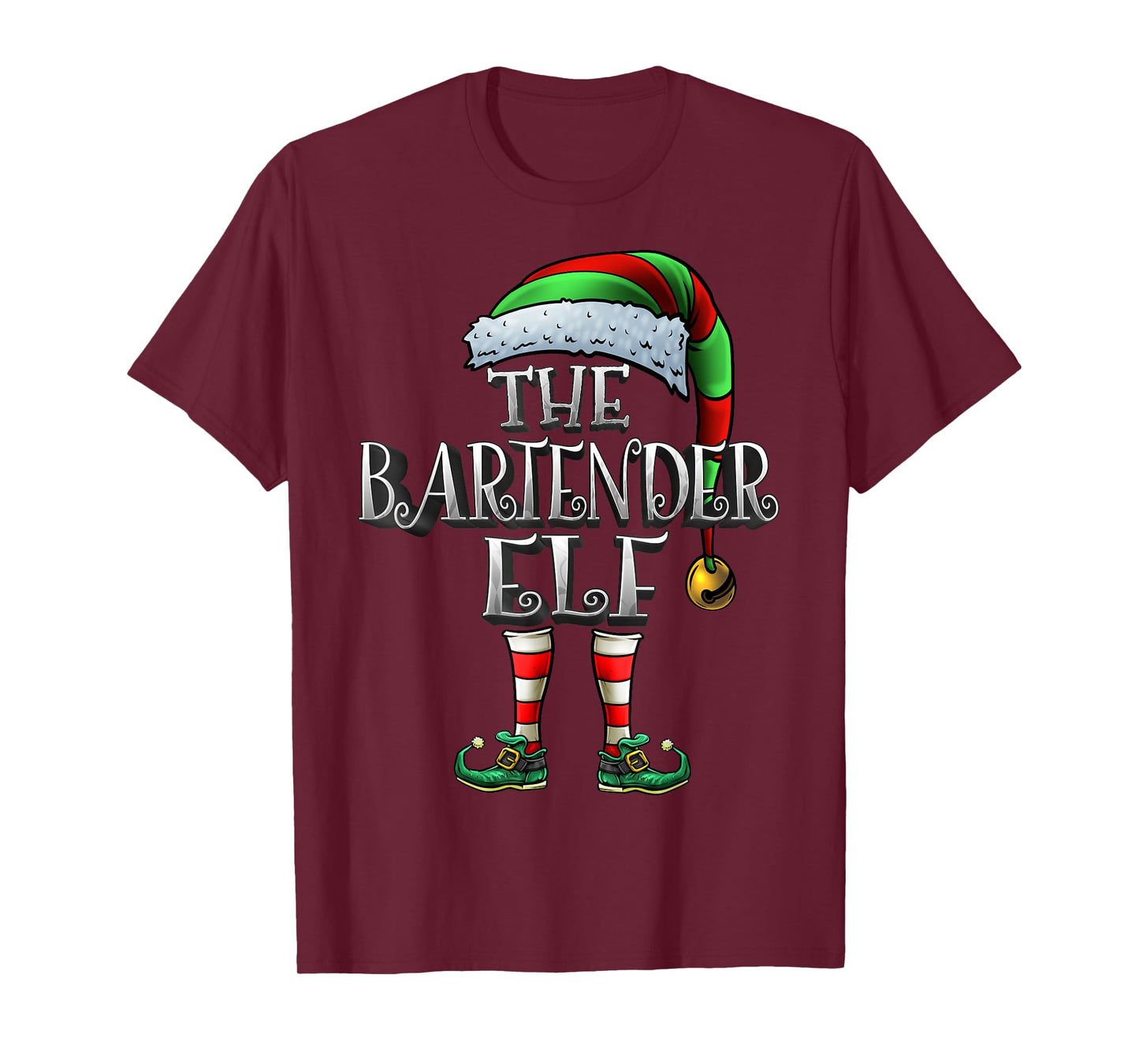 Bartender Elf Shirt Matching Family Bartender Christmas Elf T-Shirt