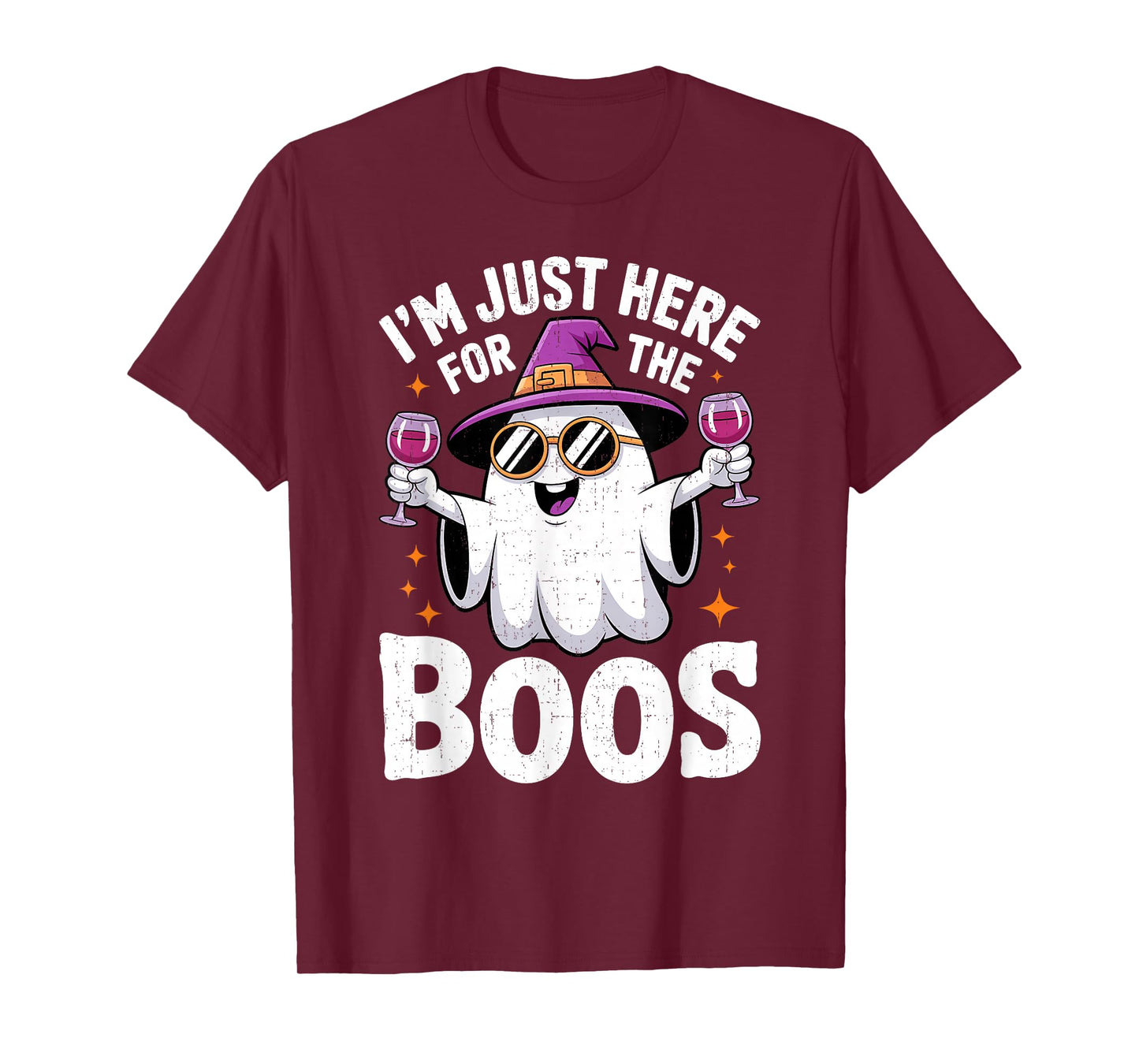 I'm Just Here for The Boos Funny Ghost Halloween Men Women T-Shirt