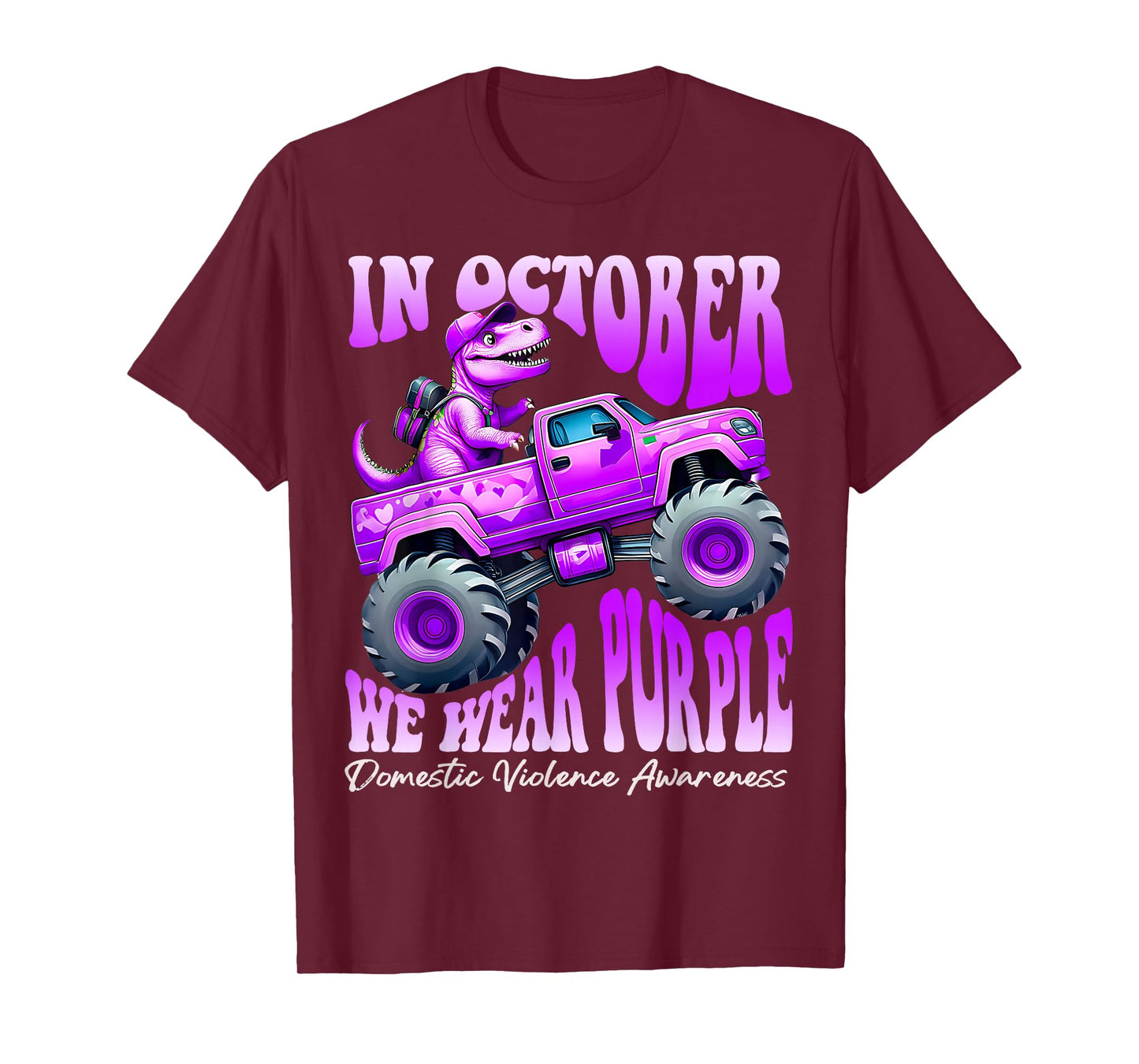 Domestic Violence Monster Truck Toddler Boy We Wear Purple T-Shirt