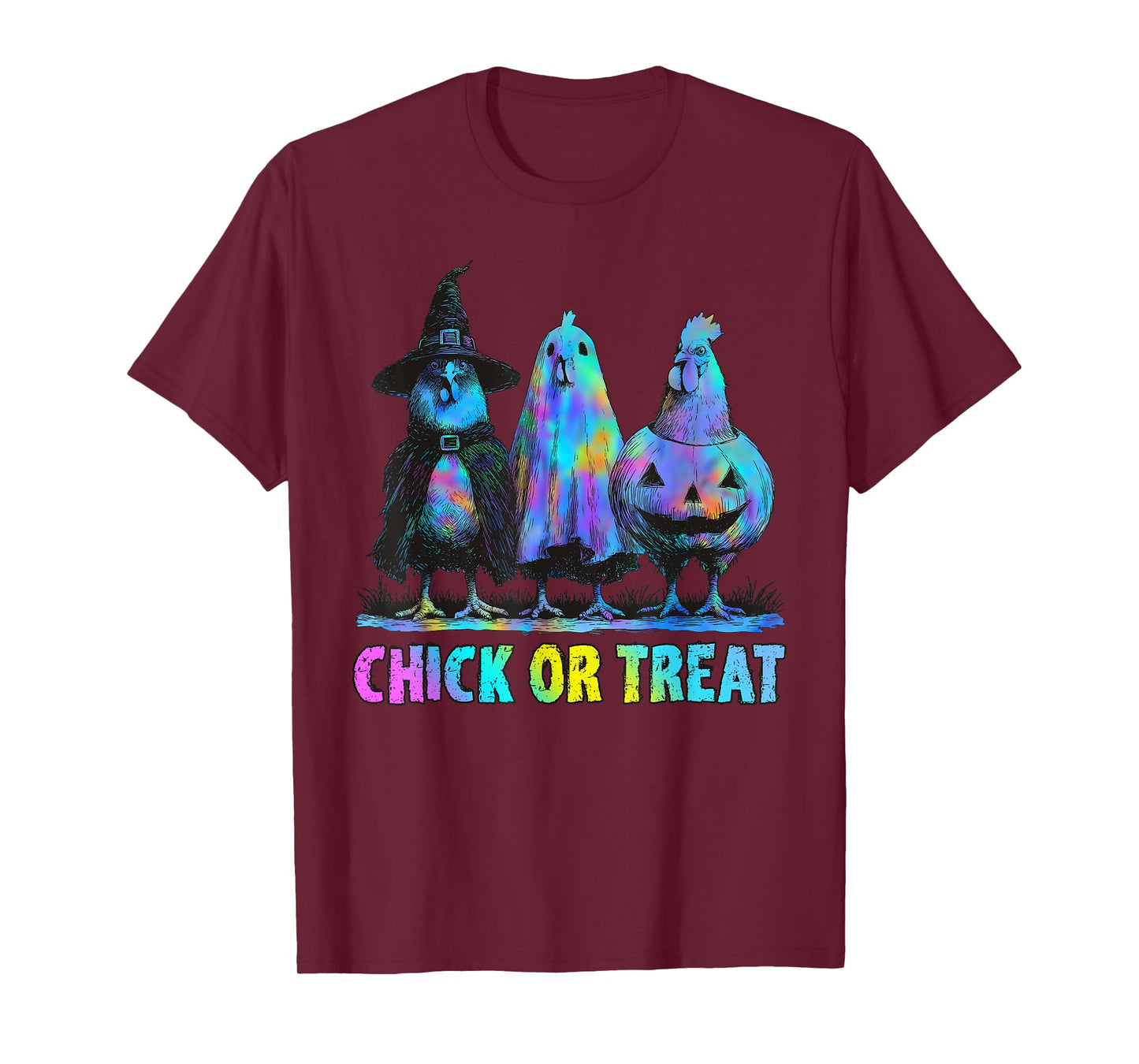 Chick Or Treat Halloween Witch Spooky Chicken T-Shirt