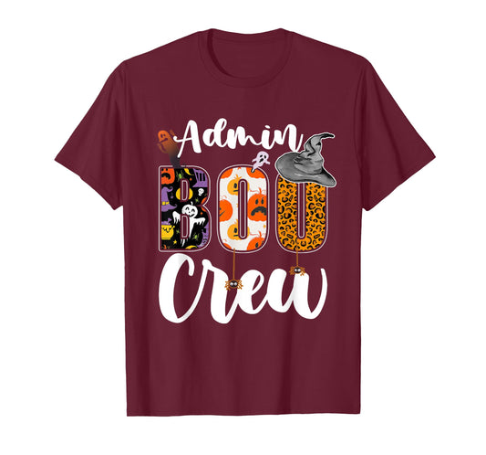 Admin Boo Crew Halloween Matching Administrator Funny T-Shirt