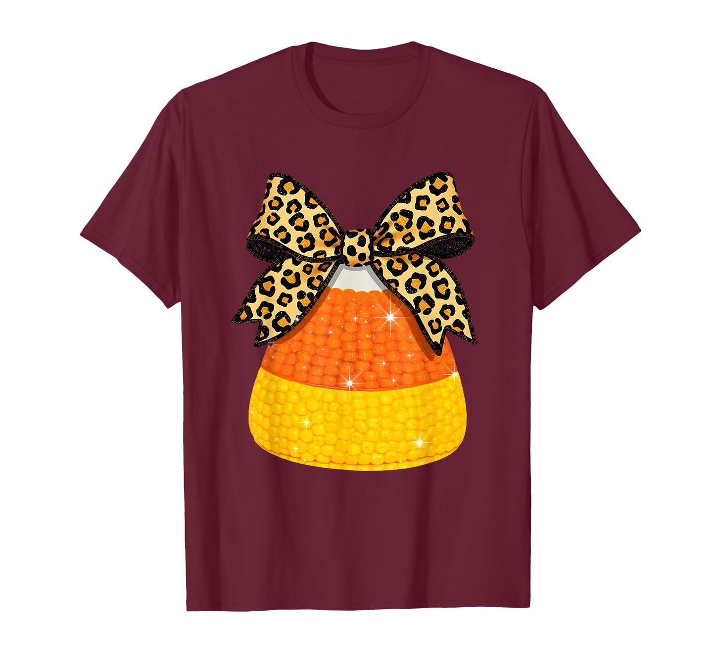 Coquette Bow Corn Candy Retro Halloween Women Kids T-Shirt