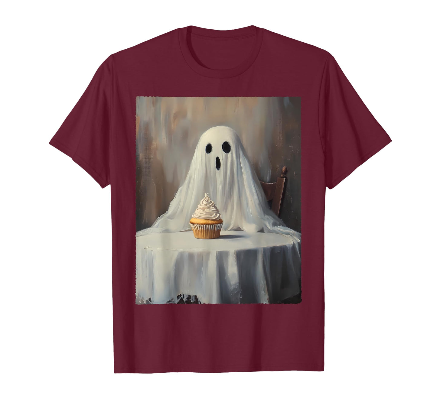 Halloween Costume Spooky Ghost Eating Cupcake Funny Cake T-Shirt