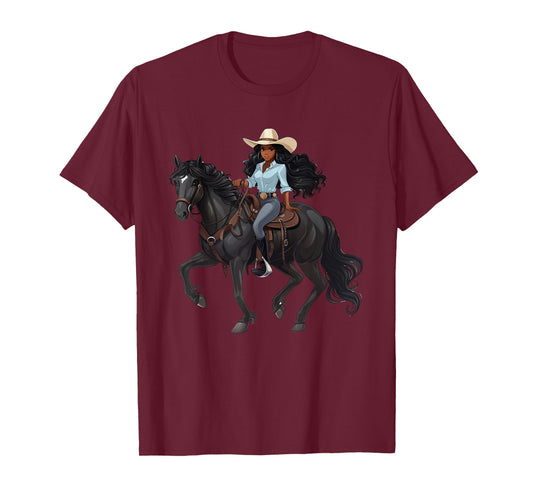 Howdy Black Cowgirls African American Texas Melanin Woman T-Shirt