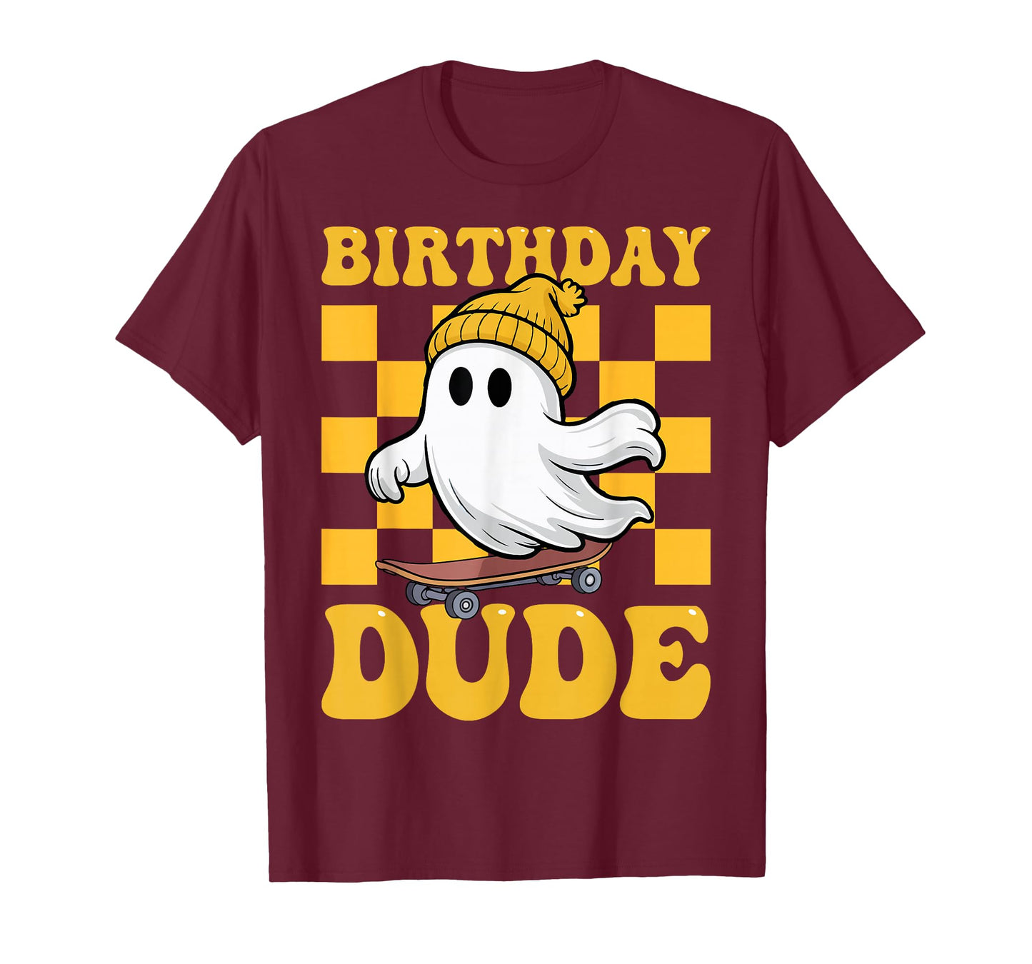 October Birthday Dude Ghost Halloween Spooky Skateboarding T-Shirt