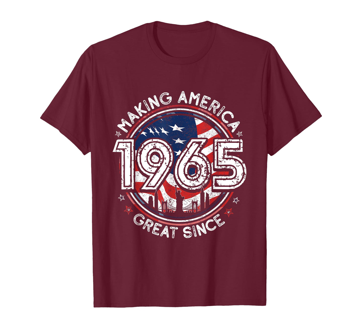 Making America Great Since 1965 American Flag Birthday T-Shirt for Women Kids Men