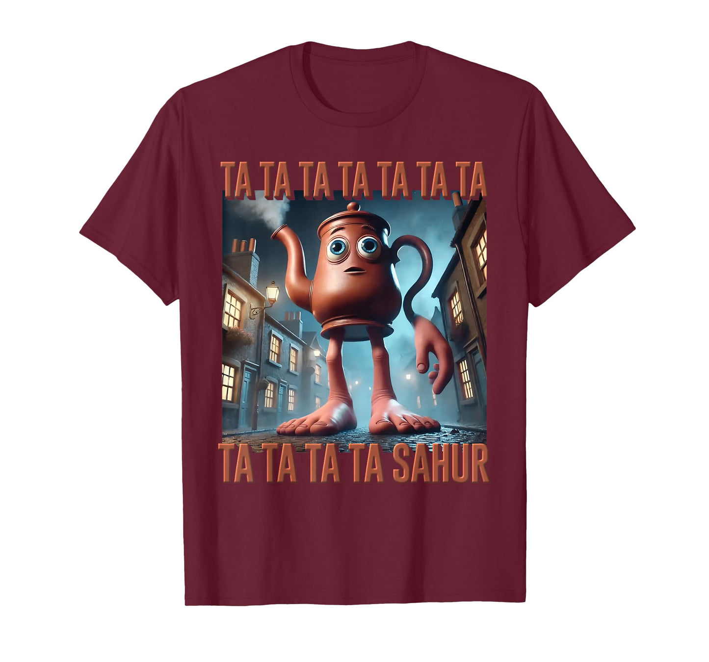 Ta Ta Ta Sahur Tea Pot AI Monster Italian Brainrot Kids Boys T-Shirt