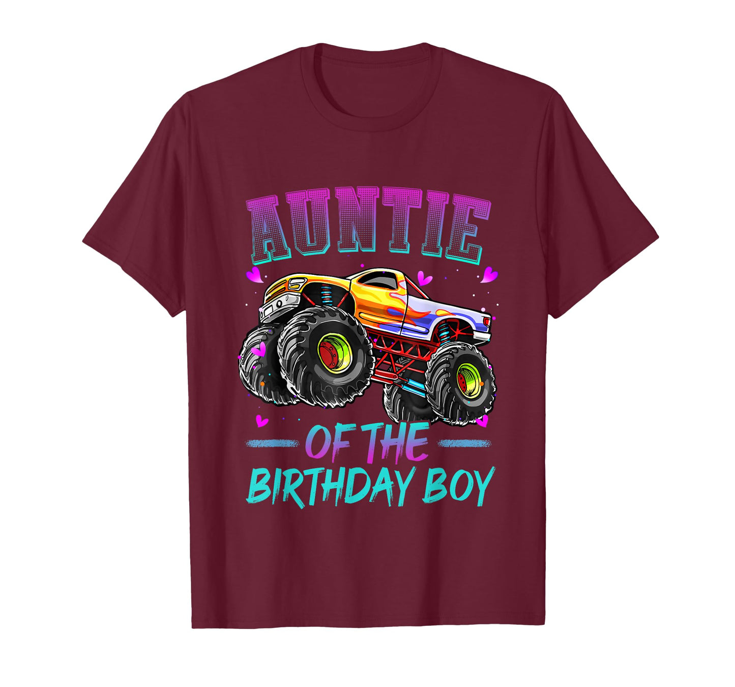 Auntie of the Birthday Boy Monster Truck Birthday T-Shirt