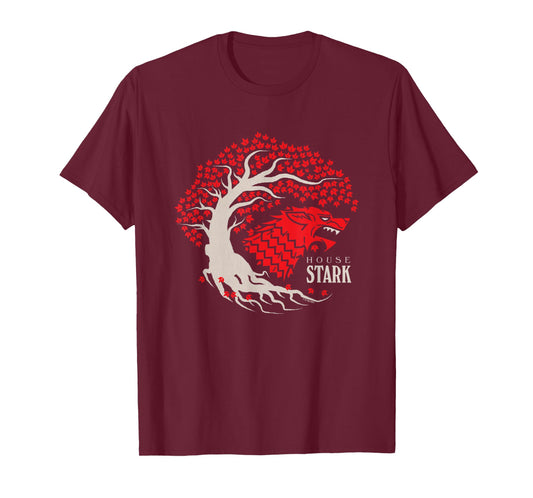 Game Of Thrones Iconic House Stark Epic Wolf Big Chest Logo T-Shirt