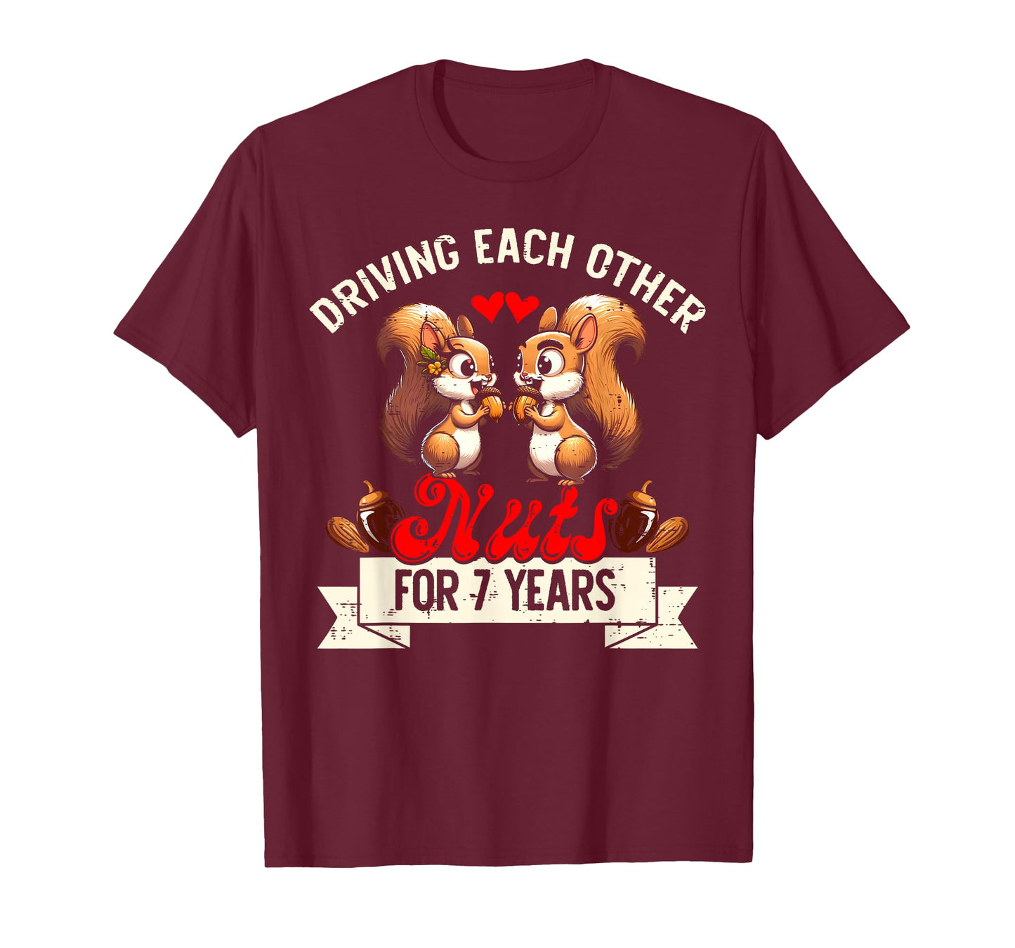 Couples Married 7-Year Funny 7th Wedding Anniversary T-Shirt