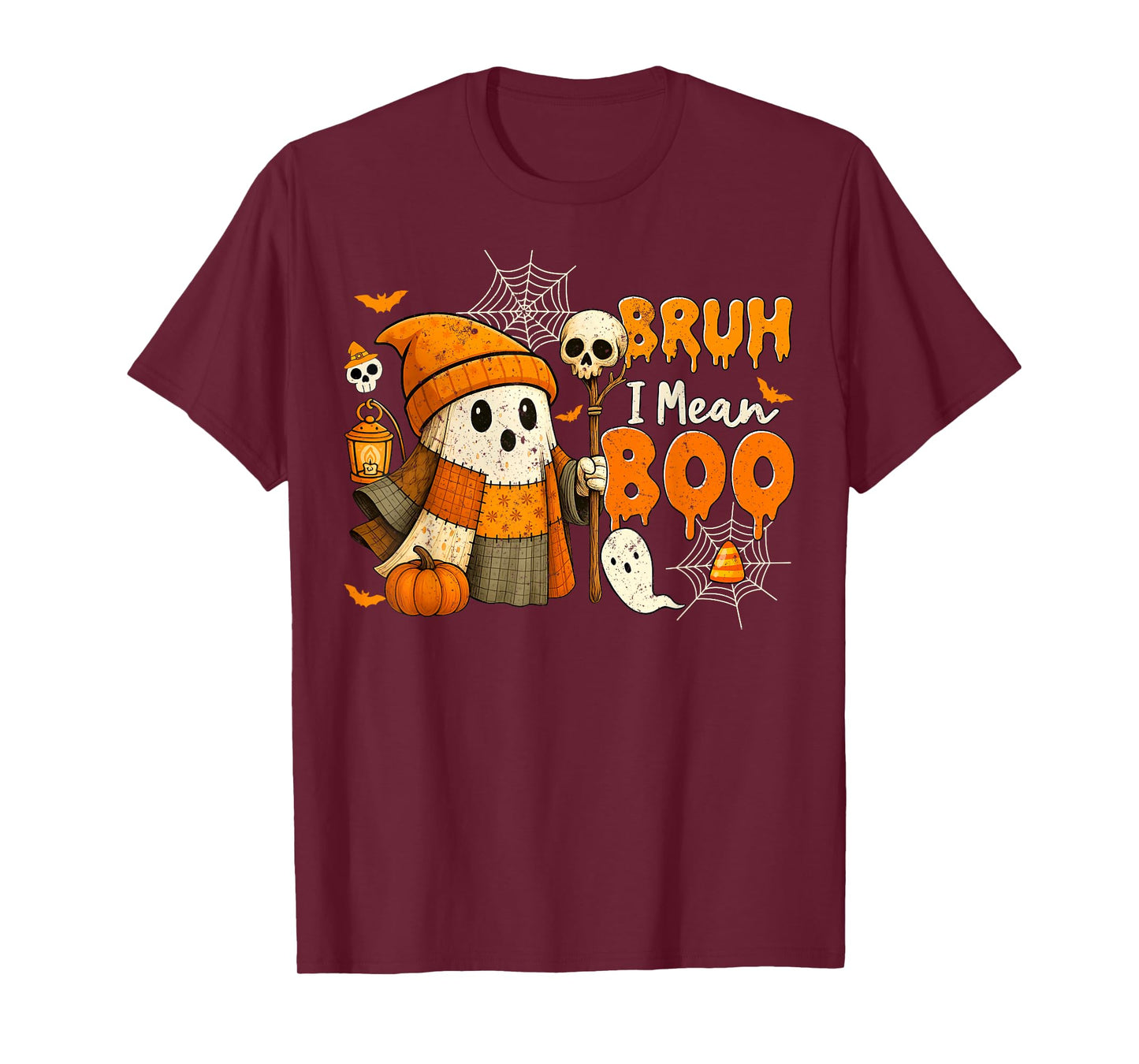 Bruh I Mean Boo Spooky Ghost Costume Funny Trick Or Treat T-Shirt
