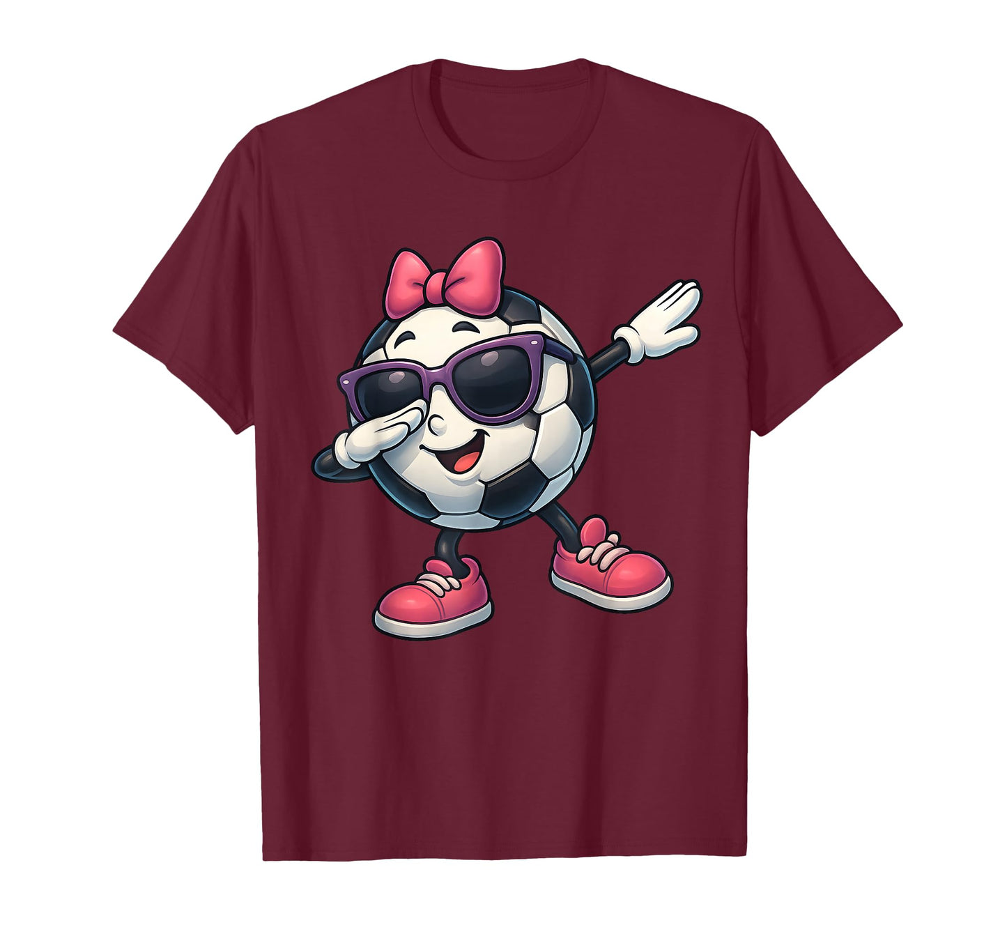 Funny Dabbing Soccer Ball Girl Tee for Kids Youth Fans T-Shirt