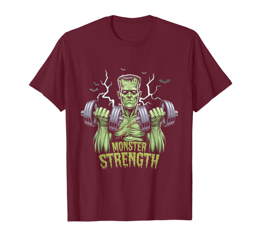 Frankenstein Monster Halloween Gym Workout Strength T-Shirt