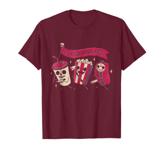 Let's Watch Horror Movies Funny Halloween Costume T-Shirt