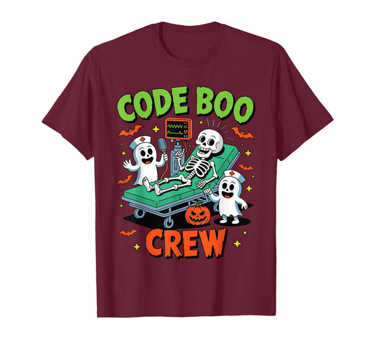 Code Boo Crew Medical Halloween Costume Nursing Hospital T-Shirt
