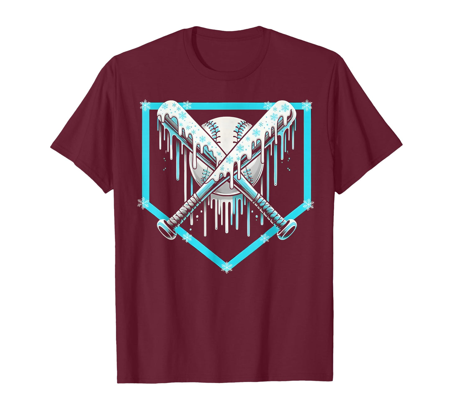 Ice Cream Baseball Drip Home Plate Bats Cool for Boys Youth T-Shirt
