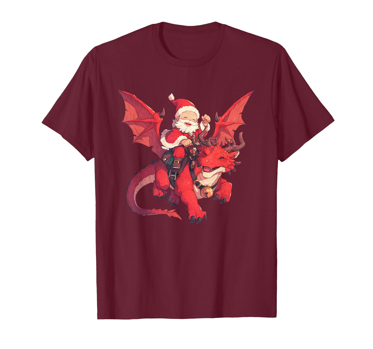 Santa Riding A Dragon - Dragon Christmas T-Shirt