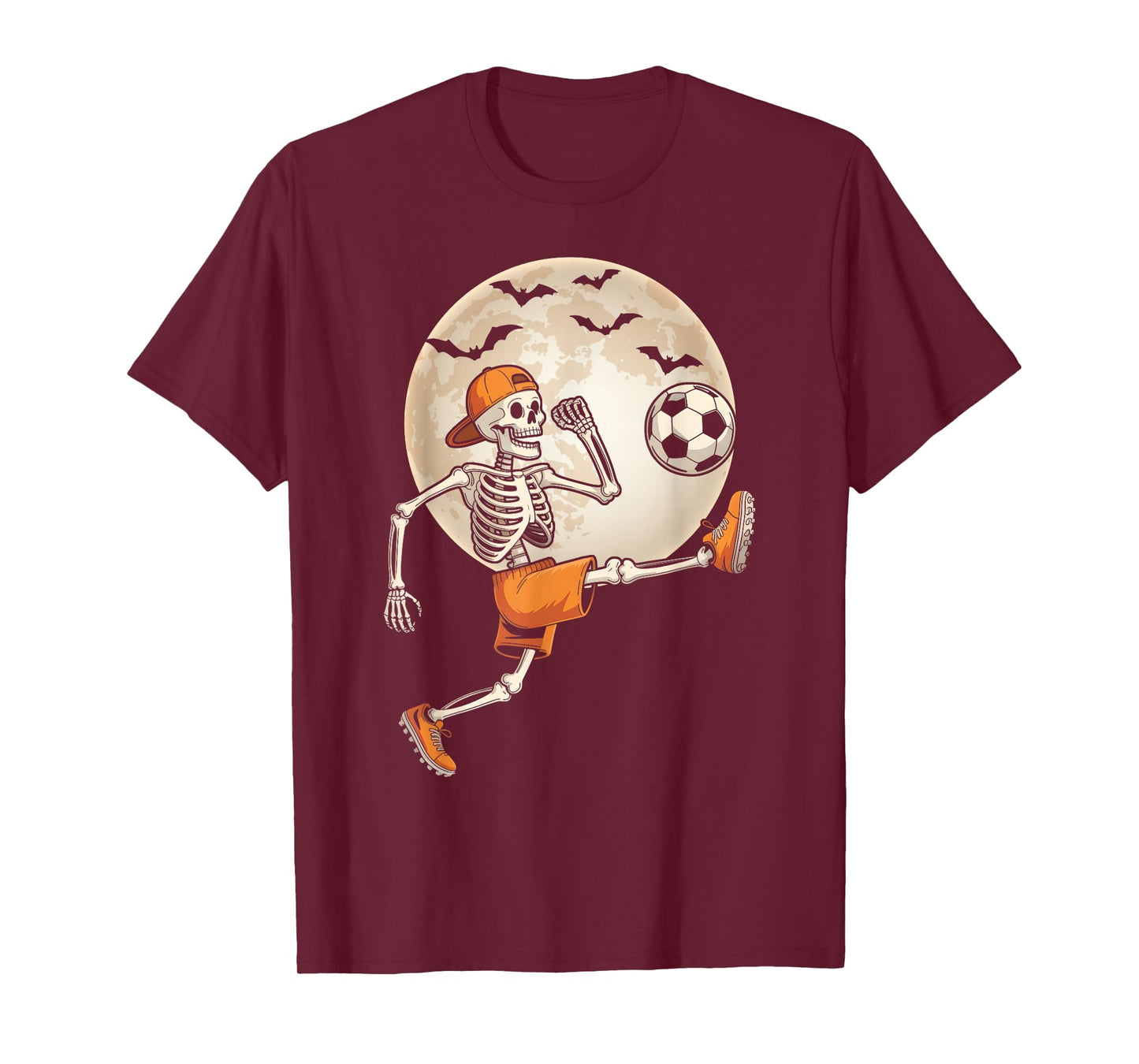 Funny Skeleton Soccer Halloween Costume Men Boys Kids T-Shirt