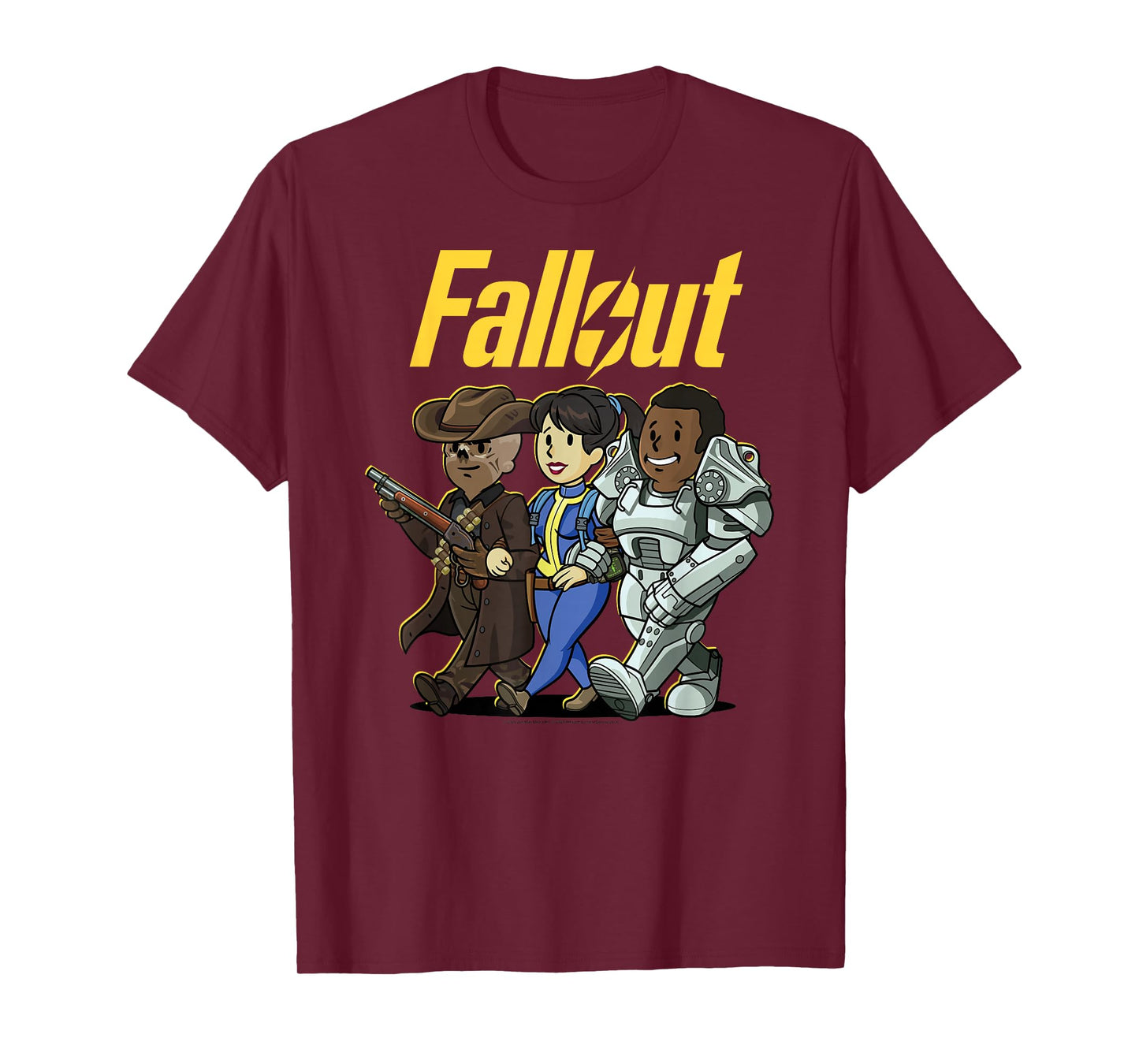 Fallout Character Cartoon Portraits TV Show T-Shirt