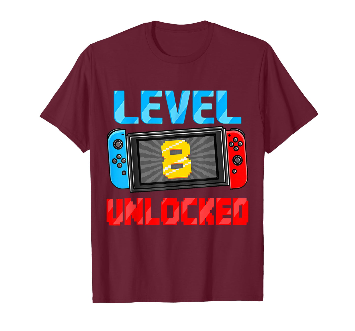 Level 8 Unlocked Gamer 8th Birthday Gift Video Game Boys T-Shirt