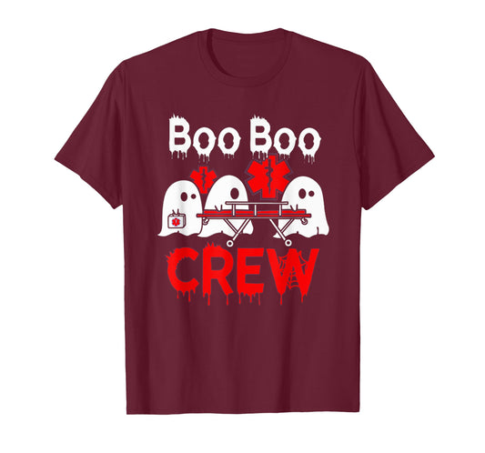 Ghost Boo Boo Crew EMT Paramedic Nurse Halloween T-Shirt
