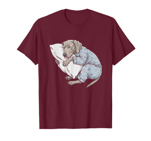 Funny Sleepy Weimaraner Pajama Men Women Kids T-Shirt