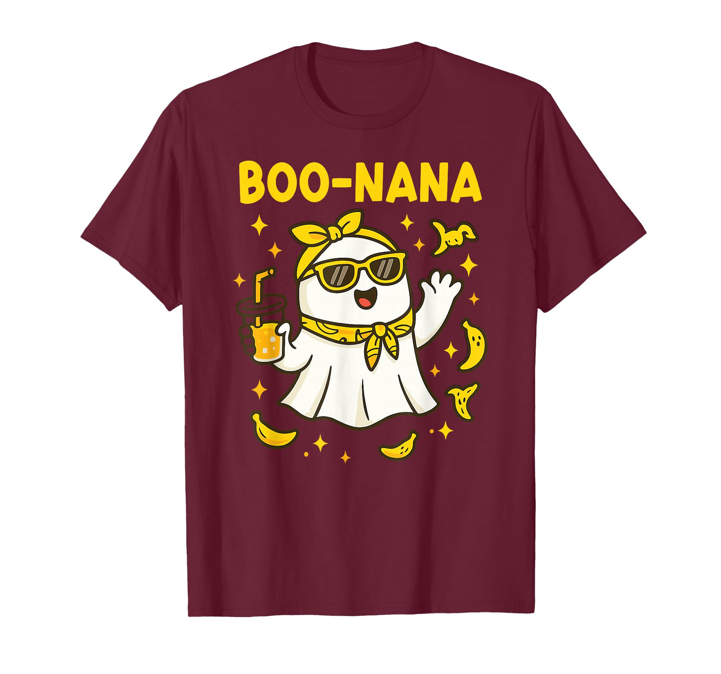 Boo Nana Funny Spooky Banana Ghost Bow Coquette Halloween T-Shirt