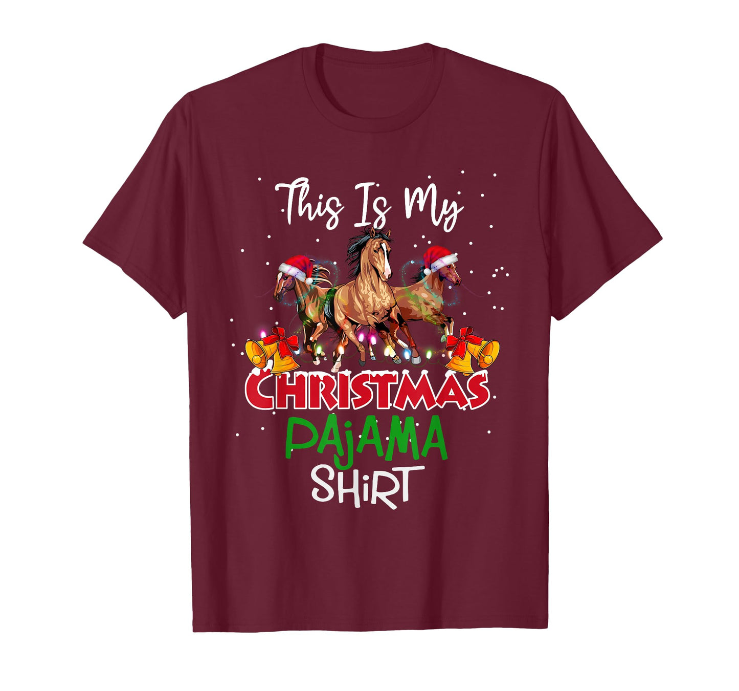 Horse Christmas Lights This is My Christmas Pajama T-Shirt