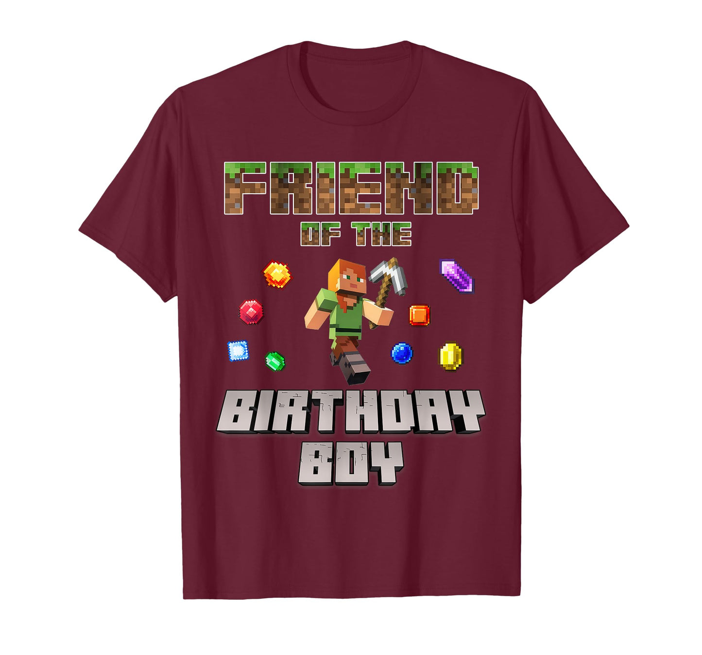 Friend Of The Birthday Boy Video Gamer Pixel Number T-Shirt