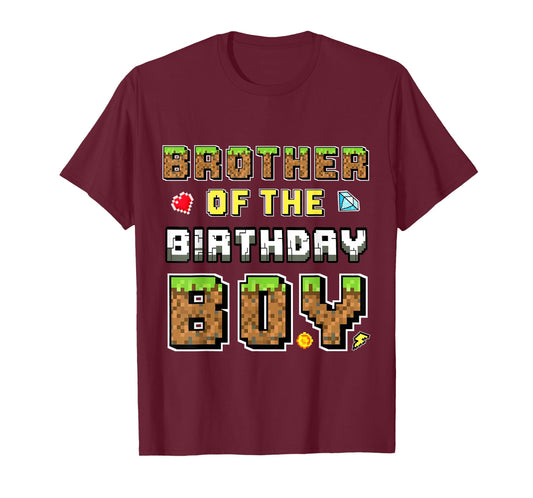 Birthday Of The Birthday Boy Gamer Pixel Birthday Matching T-Shirt