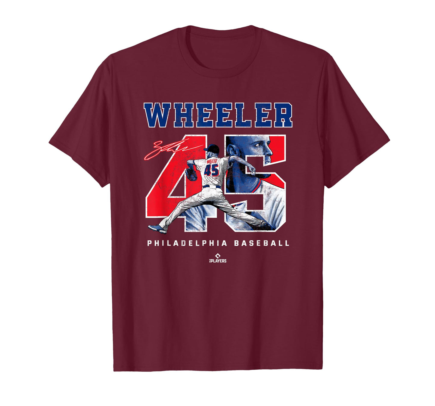 BallPark MVP Number and Portrait Zack Wheeler Philadelphia MLBPA T-Shirt