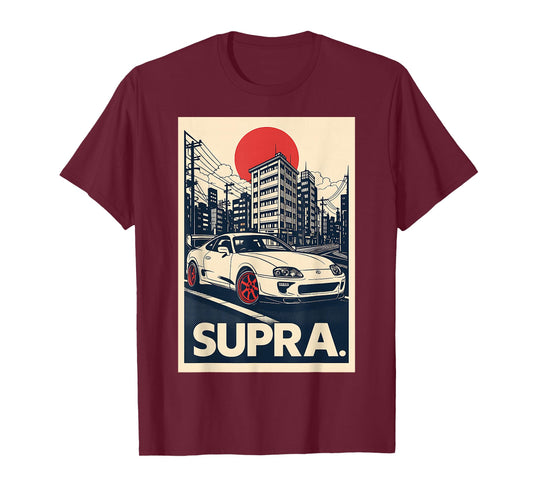 Japanese Cars Retro JDM Street Scene Tuner Car Art T-Shirt