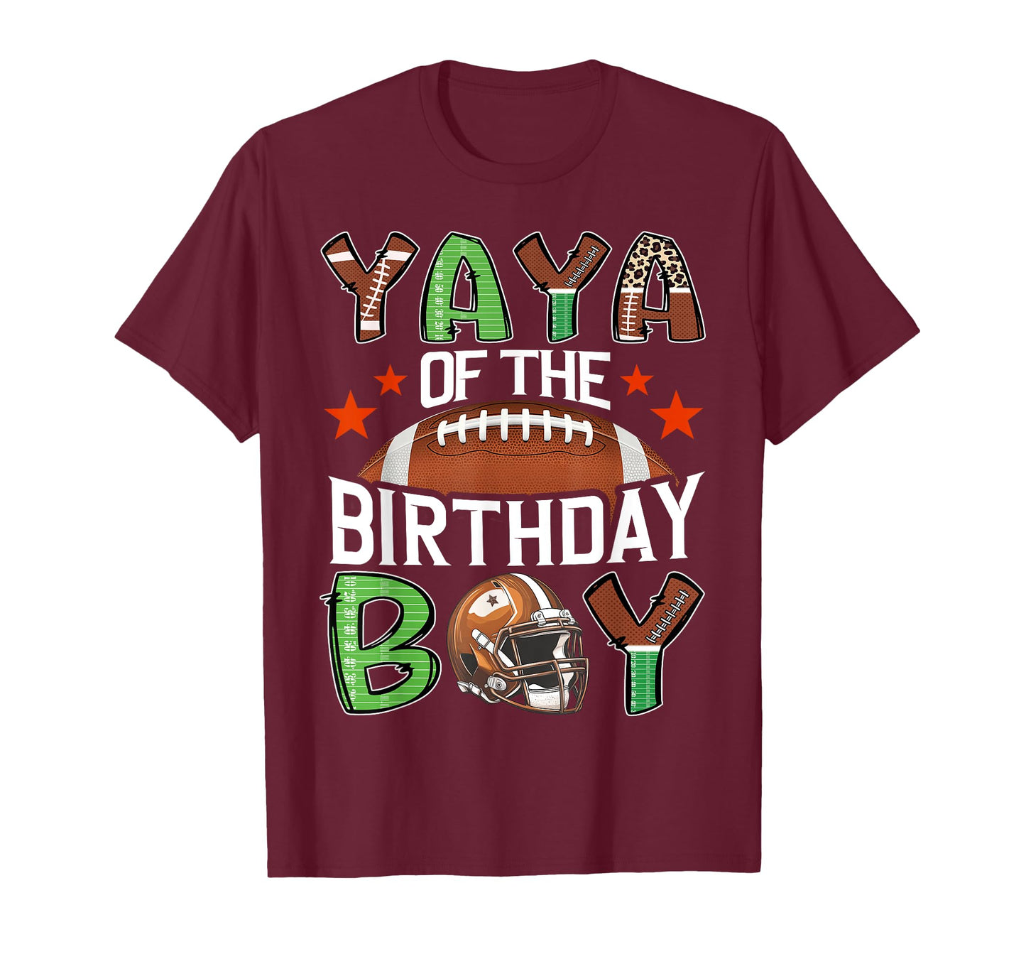 Yaya Of The Birthday Boy Game Day Football T-Shirt