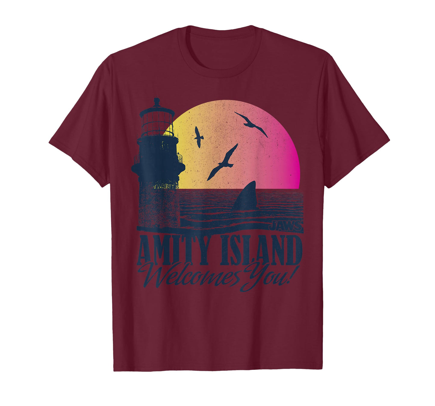 Jaws Amity Island Welcomes You Sunset T-Shirt