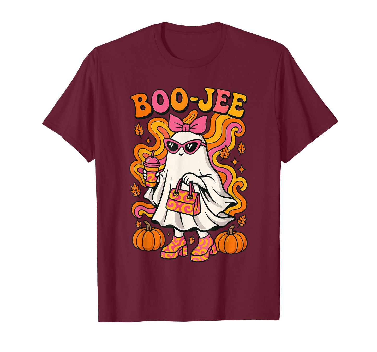 Boojee Halloween Shirt For Women, Cute Ghost Spooky Season T-Shirt