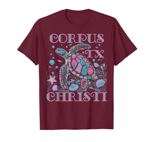 CORPUS CHRISTI TX TURTLE LOVER COLORFUL BEACH SOUVENIR T-Shirt