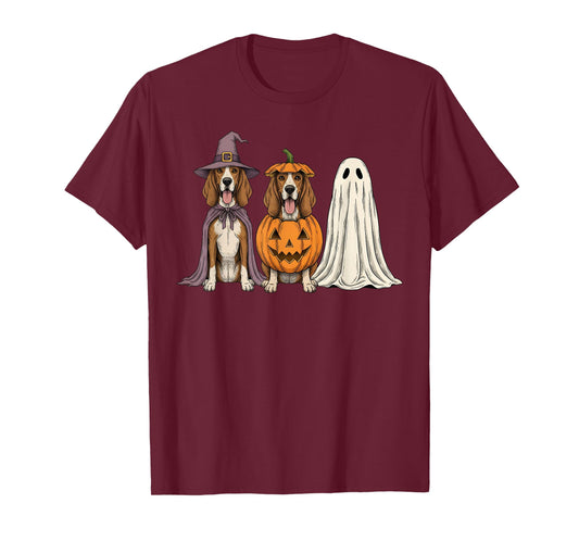 Spooky Ghost Coonhound Pumpkin Halloween Dog Lover T-Shirt